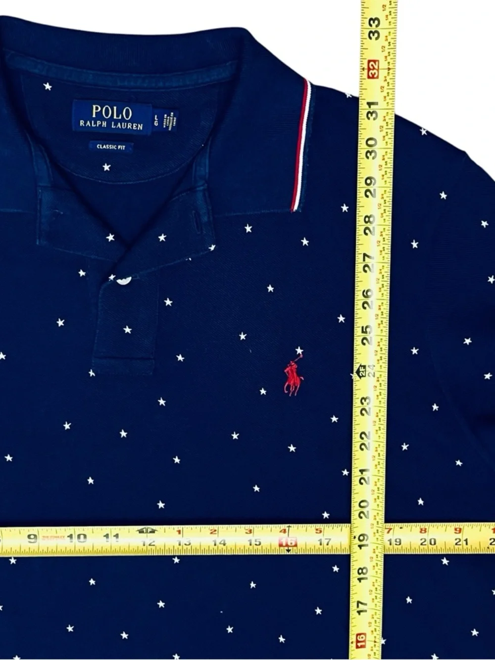 Polo Ralph Lauren Lot/2 Big Pony Polo Striped & Stars Shirt Men’s Classic Fit L
